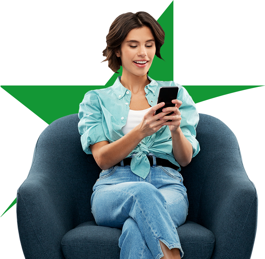 Greater State Bank: woman using mobile app banking